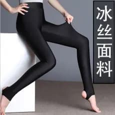 Mulheres Leggings mulheres outono inverno de cintura alta velo-fleece calças brilhantes feminino estilo fino gelo seda t