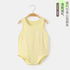 Macacão de bebê verão colete fino Modal bebê macacão pequeno mês idade bebê sem mangas macacão triângulo