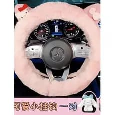 High-End sentido capa de volante do carro inverno pelúcia bonito dos desenhos animados inverno meninas Anti-deslizamento