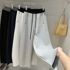 Cintura elástica Machete calças femininas 2026 primavera novo estilo cintura alta cor combinando solto em linha reta Ban