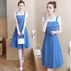 2026 vestido novo estilo costura falso de duas peças moda Popular tamanho grande cobrindo gordura mais magro olhar irmã