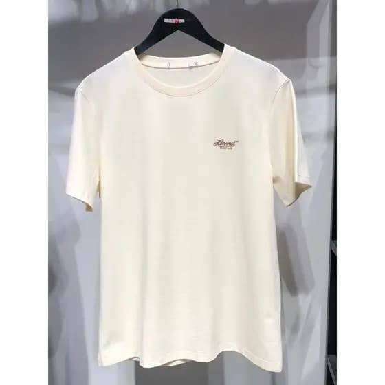 Marca roupas masculinas Jck Jns em torno do pescoço de manga curta camiseta masculina fino ajuste fino pele-amigável res