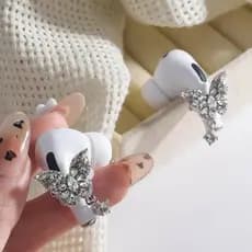 1 Par Borboleta Fone De Ouvido Strass Fivela DIY Zircão Decoração Clipe Removível Fácil De Instalar Acessórios Earbud