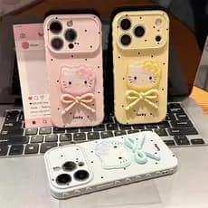 Kawaii Arco Caso De Telefone Com Janela Lateral Coração Para iPhone 17 16 15 14 13 12 11 Pro Max Plus Silicone Macio À P