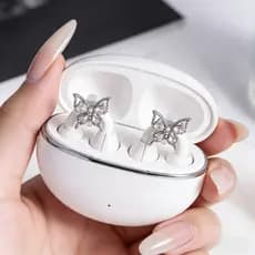 1 Par Universal Borboleta Clipe De Orelha Para Clip-On Fones De Ouvido Completo Zircão Diamante Fivela Premium Feminino