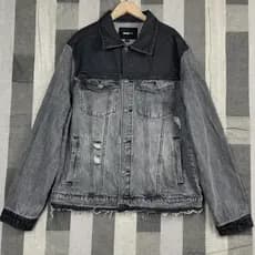 Comércio exterior denim jaqueta masculina rua rua Wear solto Casual lapela angustiado Retro denim jaqueta lavada