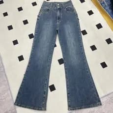 Comércio exterior cauda pedido Taiwan cimento cinza Micro-Lap Jeans feminino primavera verão cintura alta mais magro olh