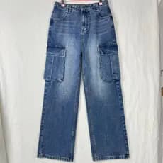 Lavado Retro Multi-bolso geral Jeans masculino feminino mesmo estilo quatro estações americano High Street em linha reta