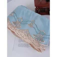 Renda gaze bordada saia bainha borda mesa borda cabeceira sofá borda acessórios artesanais cortina M-92