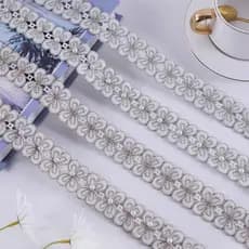 Cortina borda de pé frisado fita decoração costura ouro seda renda alta precisão bordado gaze costura mesa borda almofad