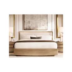 Cama de painel de tecido R RH/Dalia/cama de madeira maciça italiana/cama mestre moderna/Retro francês 1.8 m duplo