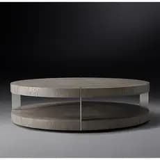 RH americano moderno luz luxo neoclássico aldeia sala de estar móveis carvalho Metal mesa de centro redonda simples mesa