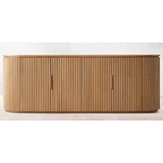 RH Armário de TV de madeira maciça americano Baron Console de mídia de 4 portas Francês Retro Armário lateral de jantar