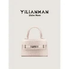 Eleman bolsa feminina Original padrão de crocodilo luz luxo pequeno quadrado saco 2026 novo estilo All-Match Lock portát