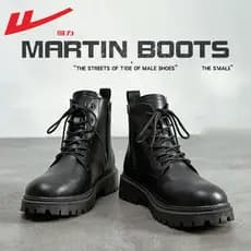 Puxar para trás sapatos masculinos de alta qualidade Martin botas masculinas 2025 novo estilo estilo britânico meados de