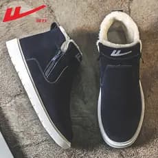 Puxar para trás sapatos masculinos sapatos de algodão inverno forro de lã engrossado quente 2022 novo estilo na moda dua