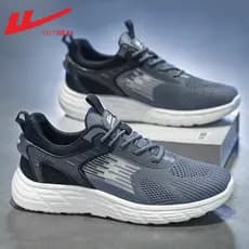 Puxar para trás sapatos masculinos verão respirável 2024 novo estilo sapatos de malha respirável malha tênis de corrida