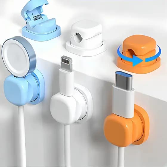 Suporte magnético para cabo de dados, organizador de cabos de mesa sob a mesa, fivela de cabo de carregamento de celular
