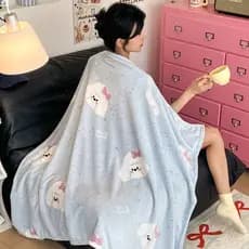 Ins coreano menina coração creme estilo dupla face leite velo cobertor 2025 novo estilo cochilo cobertor escritório joel