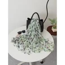 Versão coreana planta flor Bali fio lenço de seda xale feminino verão beira-mar férias protetor solar lenço longo All-Ma