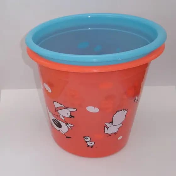 5 lata de lixo dos desenhos animados plástico pequeno Bin resistente ao choque cola cozida cesta de papel de vedação 508