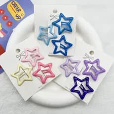 Doce cor estrela grampo de cabelo feminino estrela de cinco pontas bonito doce não machuca o cabelo franja clipe multico