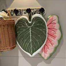 Planta folha toalha de mão pendurado flor vela toalha absorver água cozinha banheiro limpeza pano lenço criativo