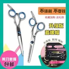 Tesoura de corte de cabelo para cabeleireiro doméstico, conjunto de corte de cabelo, tesoura de desbaste, corte plano, t