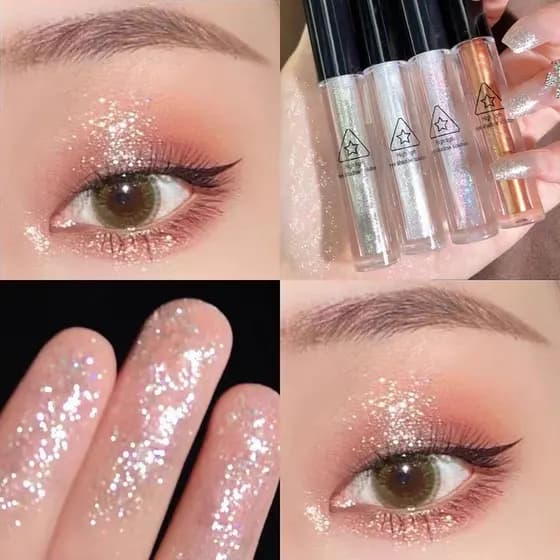 Piscando uma gota lágrimas sombra líquida lantejoulas Super brilhante cristal Glitter perolado deitado bicho da seda can