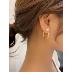 Versão coreana moda simples piscando diamante círculo brincos exclusivos estilo legal brincos atrás dos brincos