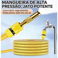 Bico de Mangueira de Compressão 1/2 + Conector Esguicho – Para Limpeza e Irrigação de Jardim