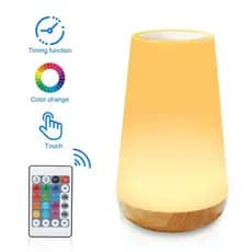 Luminária de Mesa Moderna Touch com Controle Remoto, Luz LED de Cabeceira com Timer Ajustável
