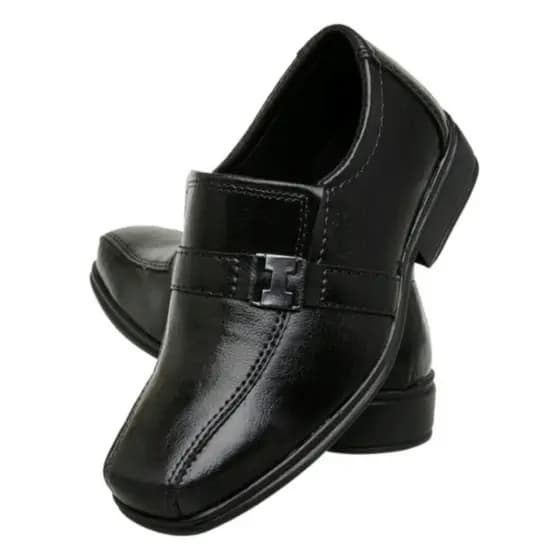 Sapato Social Infantil Crianças Masculino Meninos Confortável Preto Fivela Do 21 ao 36