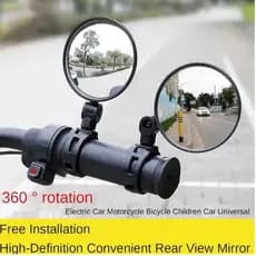 2 espelhos retrovisores de guidão acessórios de bicicleta grande angular rotação de 360 ​​graus seguro e confiável