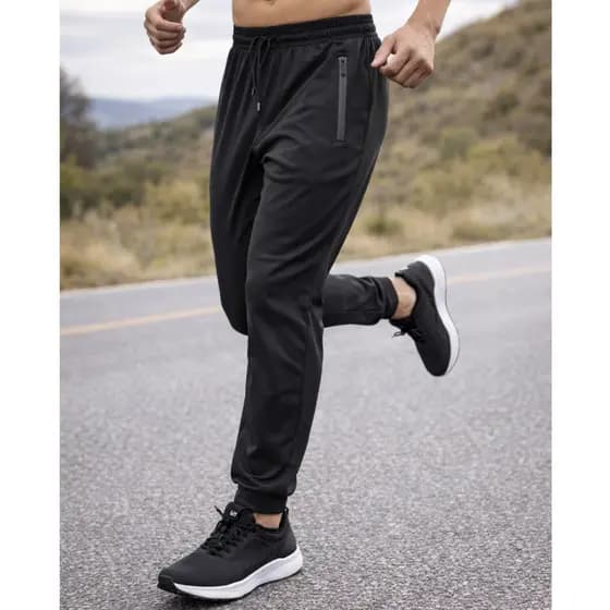 Calça Jr Preta Dry Fit Com Fitas Esportiva