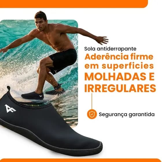 Sapatilha Náutica Aquática Neoprene Flexível Praia Trilha Confortável Leve Calce Fácil Seca Rápido