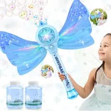 BubbleWandsforKidsGirls-LEDLight&MusicBubbleMachine:3AABatteries&2BubbleSolutions,OutdoorPartyBirthdayToysforToddlers,Gi