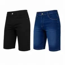 Kit 2 Bermudas Jeans Shorts Masculinos Alta Qualidade Lycra Elastano Sport Loja de Fábrica Casual