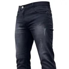 Calça Jeans Masculina Preta com Puído, Lavagem Used, Premium