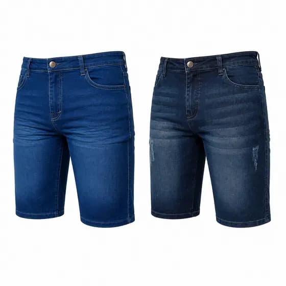 KIT 2 Bermudas Masculinas Jeans Elasticidade e Conforto - Presente Ideal Moda Masculina Casual Verão