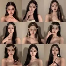 Acessório de Cabelo com Franjas Estilo Princesa Ocidental para Halloween, Tiara Exótica de Estilo Boêmio, Ornamento para