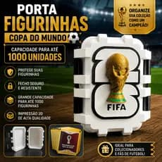 Porta Figurinhas Copa do Mundo Grande 1000 Unidades | Organizador Premium para Cards e Cromos FIFA