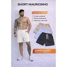 Short Mauricinho Casual Básico Masculino / Leve Mais por Menos  2 Short=3%  3 Short=5% 5 Short=15%