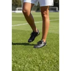 Chuteira Feminina De Campo C4 Sports Couro Preta