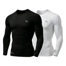 Kit 2 Camisa Dry Fit Preta E Branca Esportiva Academia
