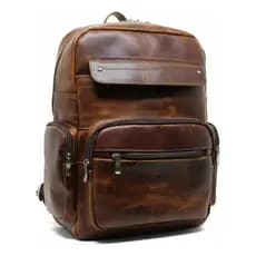 Mochila Masculina Couro Legítimo Executiva Para Notebook Resistente Trabalho Faculdade Viagem Reforçada Vintage