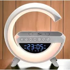 Caixa De Som Luminária G Speaker Smart Station Com Relógio