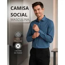 Camisa Social Masculina Microleve Confort Com Bolso Frontal Estampa Lisa Não Amassa Igreja Trabalho Uniforme
