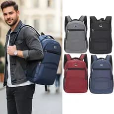Mochila Masculina Design Moderno Espaçosa Resistente Água Para Notebook Trabalho Viagem