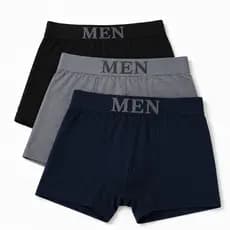 Kit 3 Cuecas Boxer MEN Masculina Microfibra Sem Costura Alta Elasticidade Confortável Respirável.